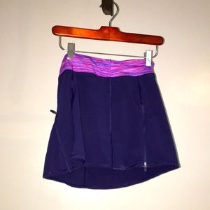 Athleta skirt with side zippers and under shorts